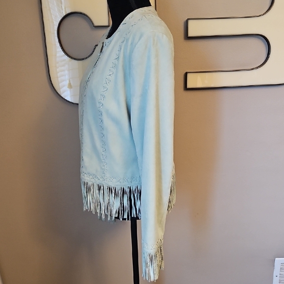 Double D Ranch Fringe Jacket - Light Sage Green - Picture 2 of 15